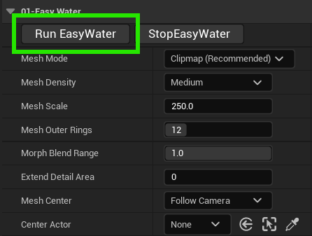 Project Settings Popup