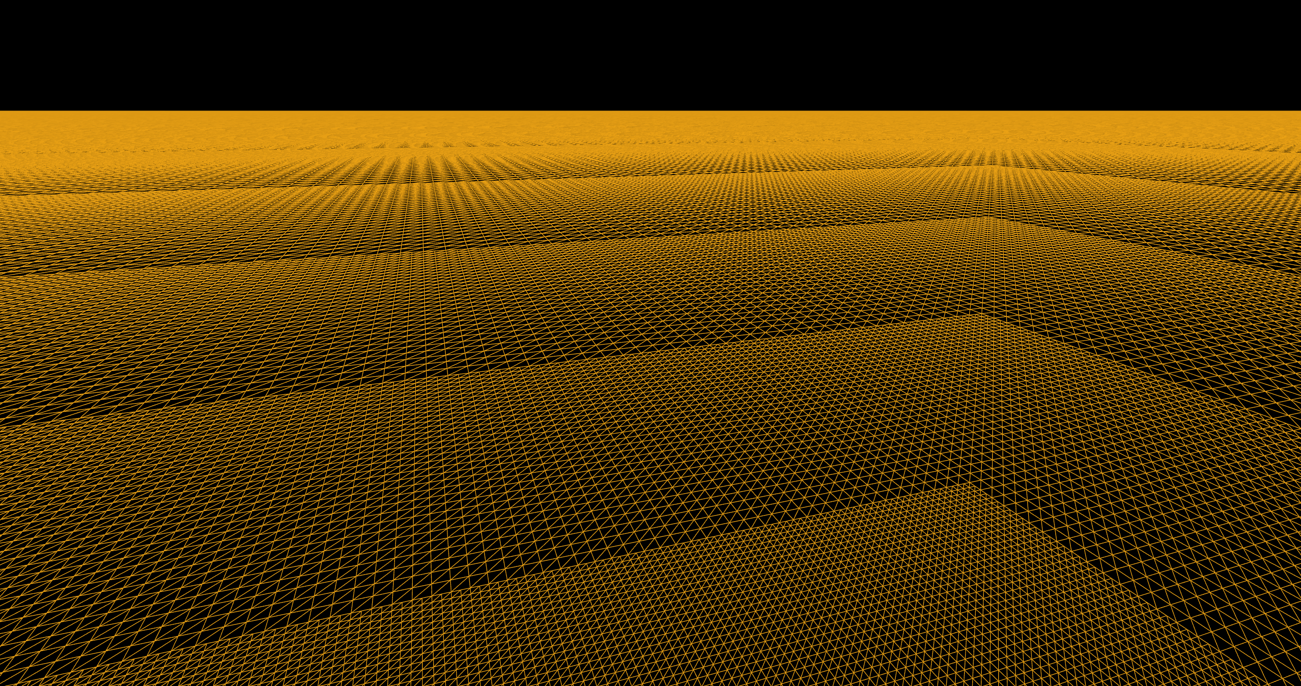 Wireframe view in Unreal Engine 5.8: flat plane with harsh borders